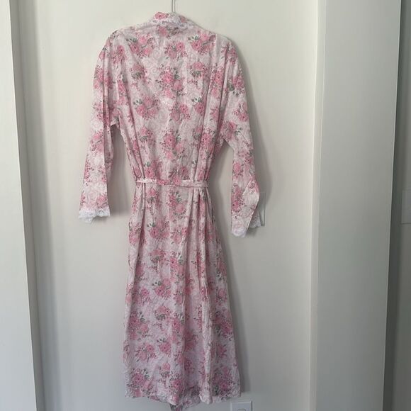 Laura Ashley Floral 2Pc Robe & PJ Bottoms Set XL - Picture 5 of 7